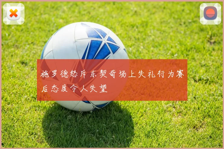 施罗德怒斥东契奇场上失礼行为赛后态度令人失望