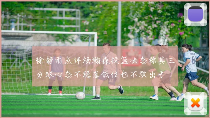 徐静雨点评杨瀚森投篮状态称其三分球心态不稳落低位也不敢出手